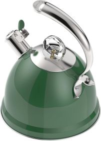 Tea Kettle Stovetop, 2.5 Quart Whistling Stainless Steel Tea Pot, 3-Layer Base, Unique Ergonomic Handle, Includes Pot Holder & Mat